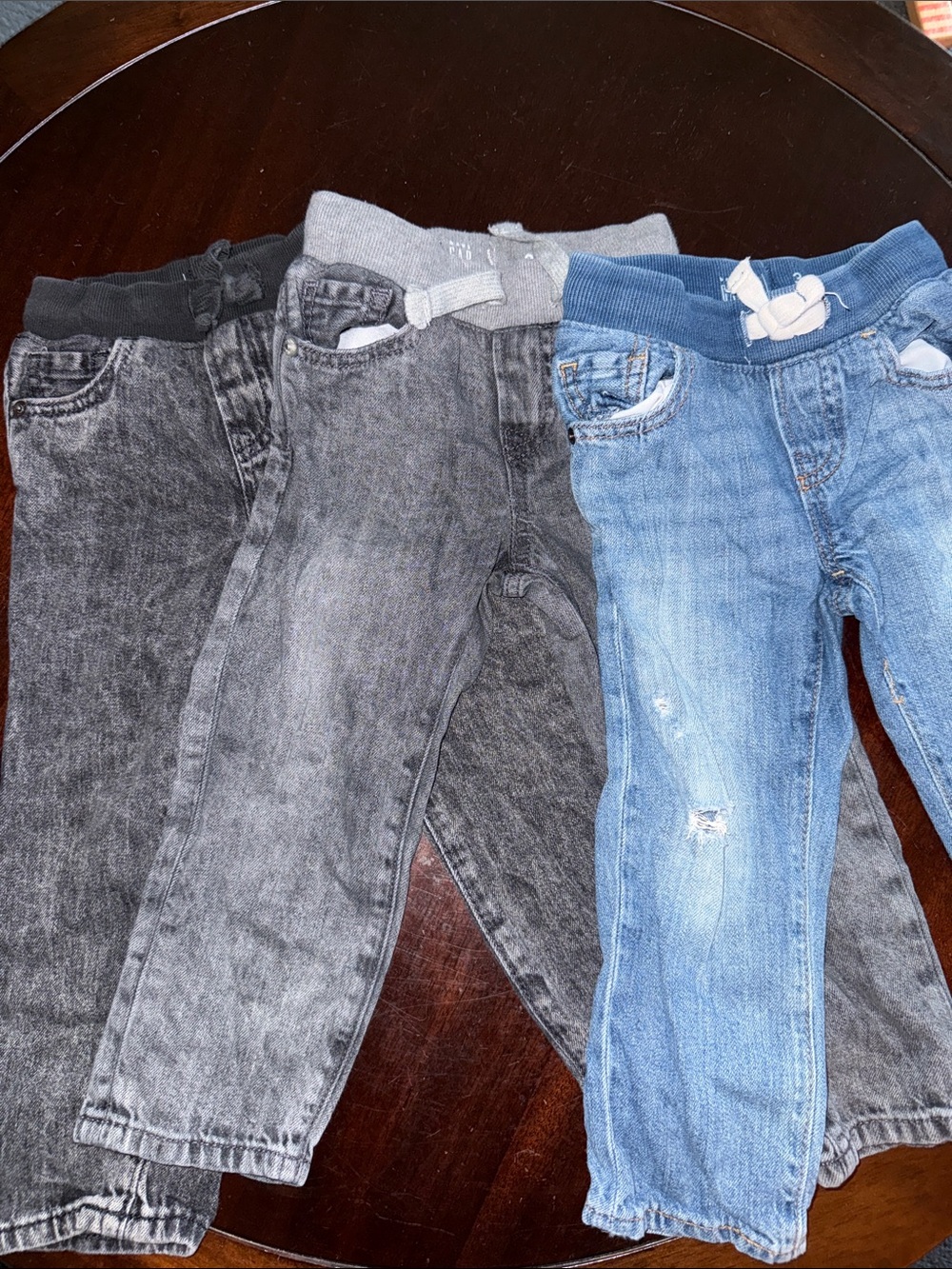 GAP boys Pull-On Jeans in Light Blue and Gray Washes